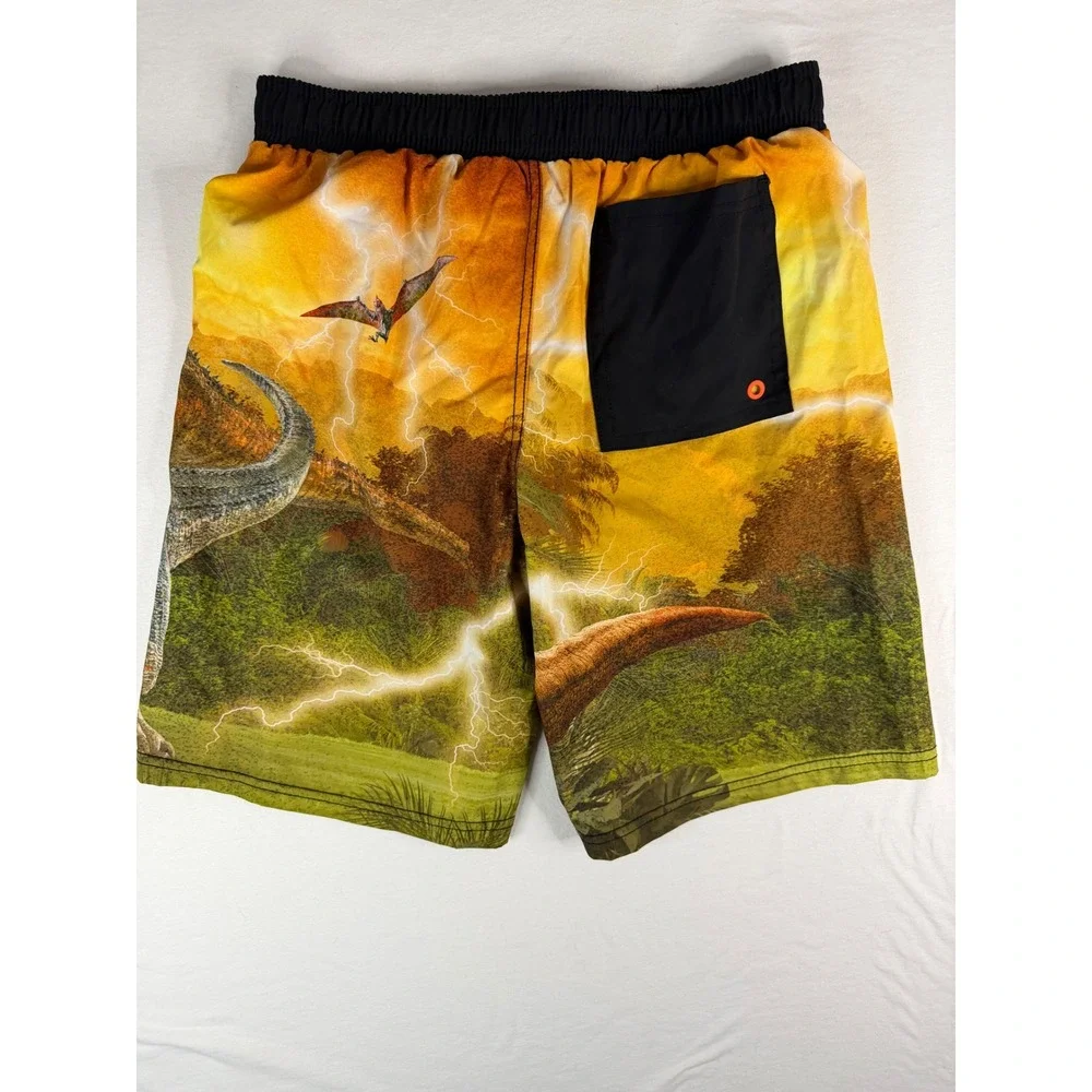 Jurassic World Swim Trunks Boys 14/16 Multicolor Excellent Dinosaur Graphic